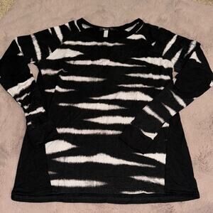 Kensie Zebra Print Sweatshirt Size Small